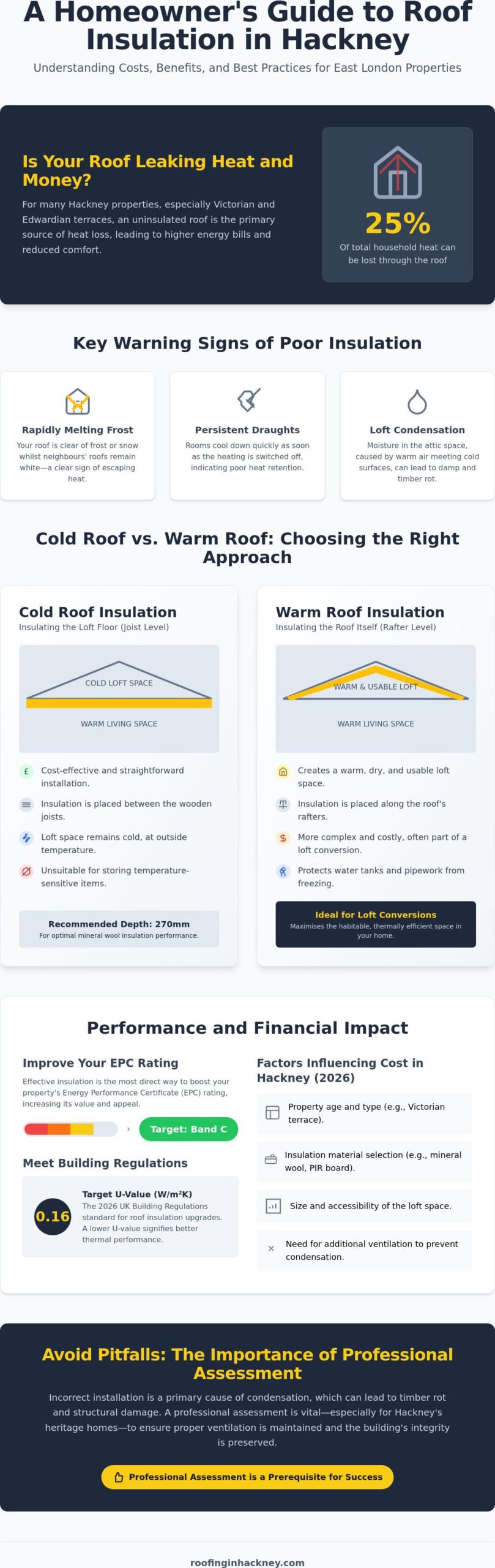 Loft Insulation vs. Roof Insulation: A Guide to Hackney Roof Insulation Costs & Efficiency in 2026