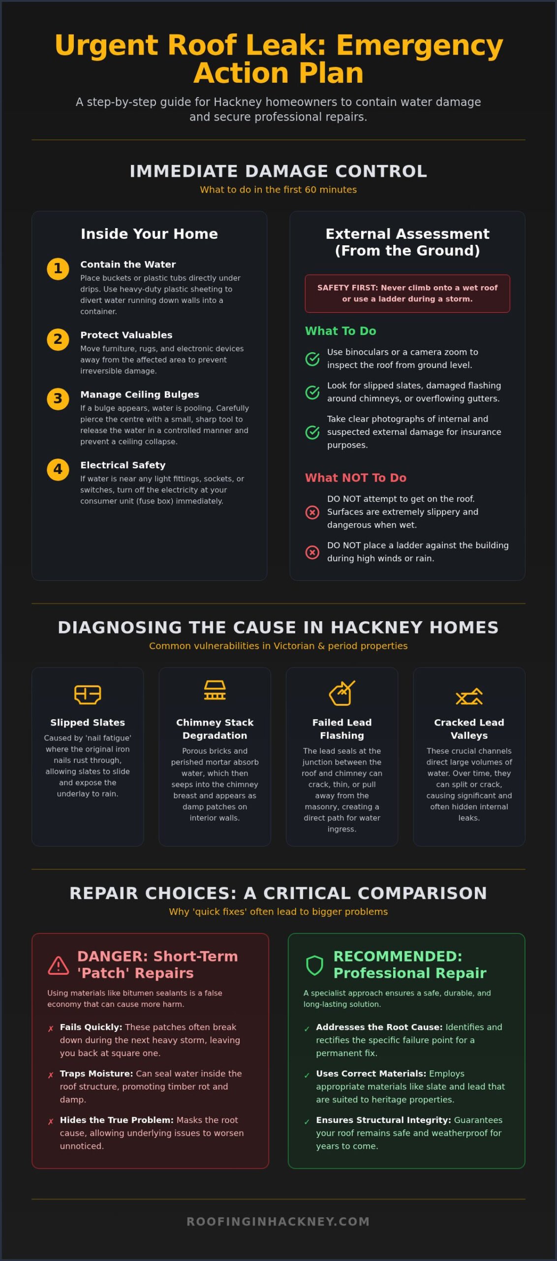 Urgent Roof Leak Repair in Hackney: The Emergency Action Checklist