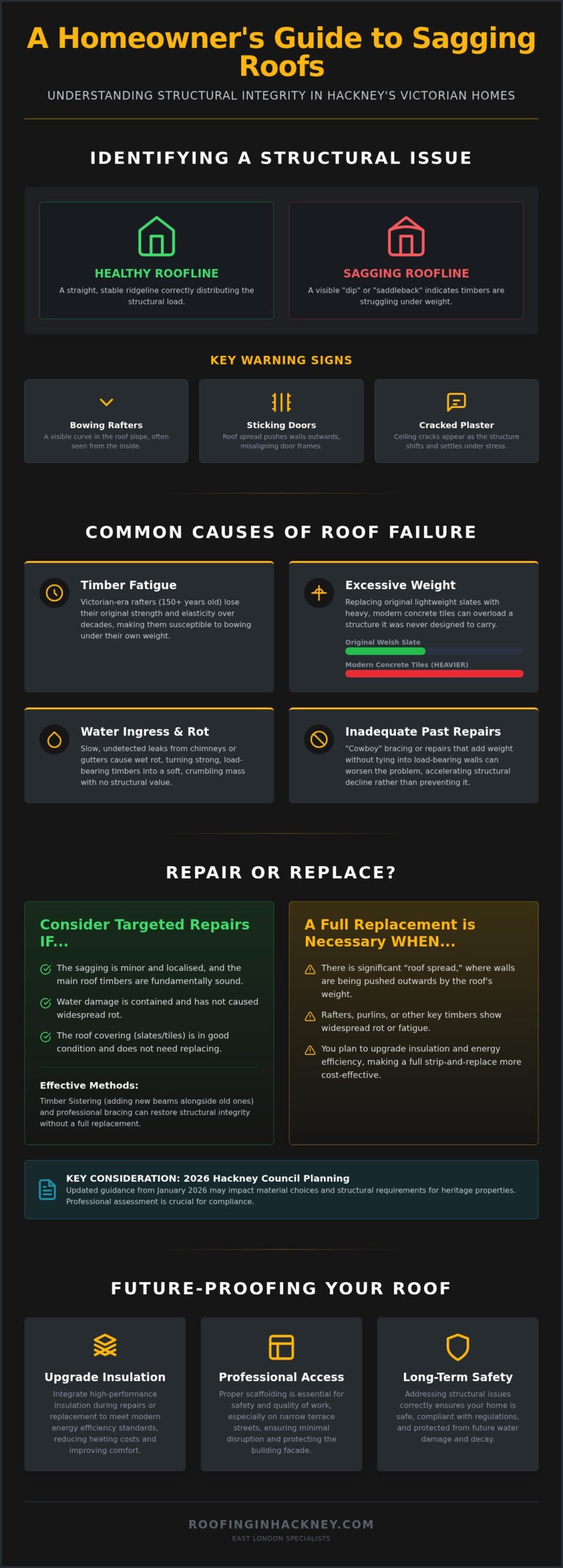 Sagging Roof Repair Hackney: A Guide for Period Homes